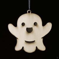 Wooden Ghost Christmas Ornaments Ghost Emoji