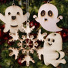 Wooden Ghost Christmas Ornaments Collection